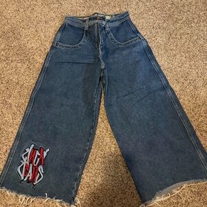 JNCO Dark Blue baggy Jeans with Red Accent